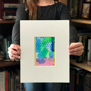 Original Wall Art Collage Mixed Media Monoprint Abstract Modern