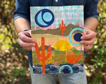 Modern Art Original Handmade Paper Collage