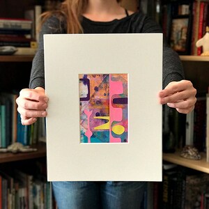 Original Wall Art Collage Mixed Media Monoprint Abstract Modern