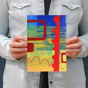 Original Wall Art Collage Mixed Media Monoprint Abstract Modern