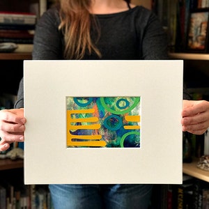 Original Wall Art Collage Mixed Media Monoprint Abstract Modern