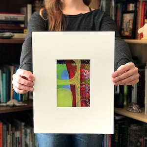 Original Wall Art Collage Mixed Media Monoprint Abstract Modern