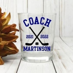 Personalized Hockey Coach Whiskey Glass, Hockey Coach Scotch Glass, Hockey Coach Gift, Coach Gift From Team