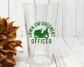 Dad Gift, Lawn Enforcement Officer, Funny Dad Gift, Lawn Mower, Dad Birthday Gift, Fathers Day Gift, Dad Beer Mug