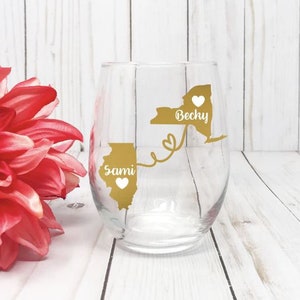 Best Friend Wine Glass, Best friend Gift, Long Distance Best Friend, Best Friend Birthday Gift, Best Friend Long Distance,