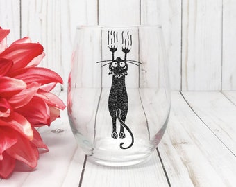 Cat Wine Glass, Cat Lover Gift, Crazy Cat Lady, Cat Mom Wine Glass, Cat Gift, Funny Cat Wine Glass, Cat Lover,  Gift For Mom, Best Friend