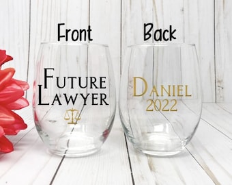 Law School Graduation Gift, Law Student Wine glass, Lawyer Wine Glass, Law Student Gift, Gift For Lawyer