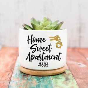 Home Sweet Apartment Planter, New Apartment Gift, Succulent Pots, First Home Gift, Succulent Gift, House Warming Gift