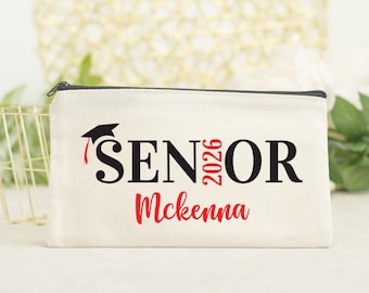 Senior 2026 Gifts, First Period Emergency Bag, Personalized Bag, Teen Period Kit, Makeup Bag, Party Favors, Privacy Pouch, Cheerleading Gift