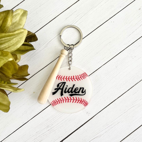 Baseball Name Tag For Bag, Baseball Gifts, Team Player Gifts, Baseball Coach Gift, Baseball Personalized Keychain, Stocking Stuffer