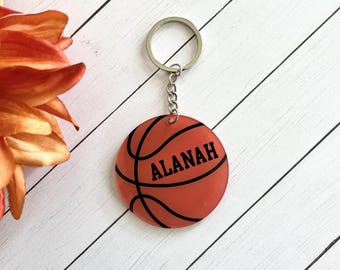Basketball Name Tag For Bag, Basketball Gifts, Team Player Gifts, Basketball Coach Gift, Basketball Personalized Keychain, Stocking Stuffer