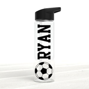 Soccer-Sports-Football-Ball-Goal-Game Water Bottle by StabbedHeartDesigns