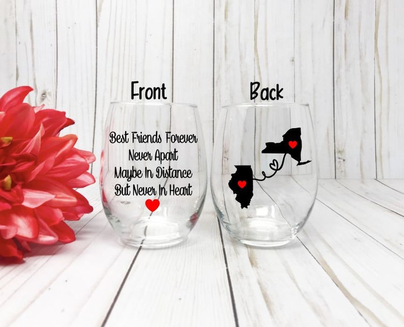 Best Friend Wine Glass Best friend Gift Long Distance Best Etsy