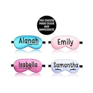 Kids Sleep Mask Personalized, Sleepover Squad Mask, Slumber Party Mask, Sleepover Party Favors, Slumber Party Favors, Kids Spa Party