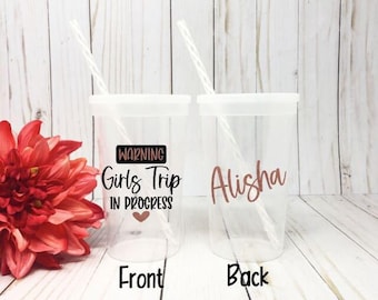Girls Trip In Progress Party Cup, Vacation Cups, Girls Trip Cups, Girls Trip Gifts, Beach Vacation Gifts, Girls Weekend
