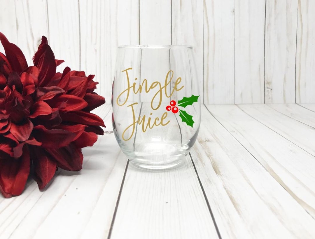 Jingle Juice Wine Glass, Christmas Wine Glass, Christmas Party Favors