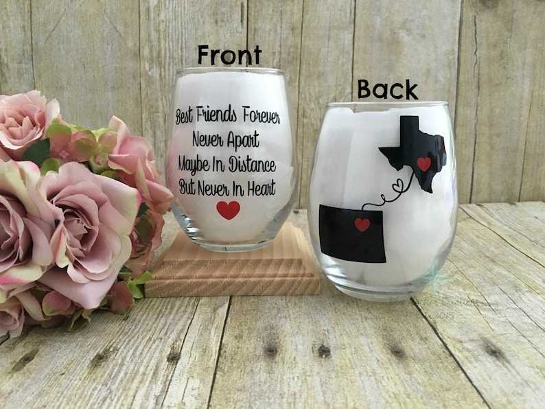 Best Friend Wine Glass Best friend Gift Long Distance Best Etsy