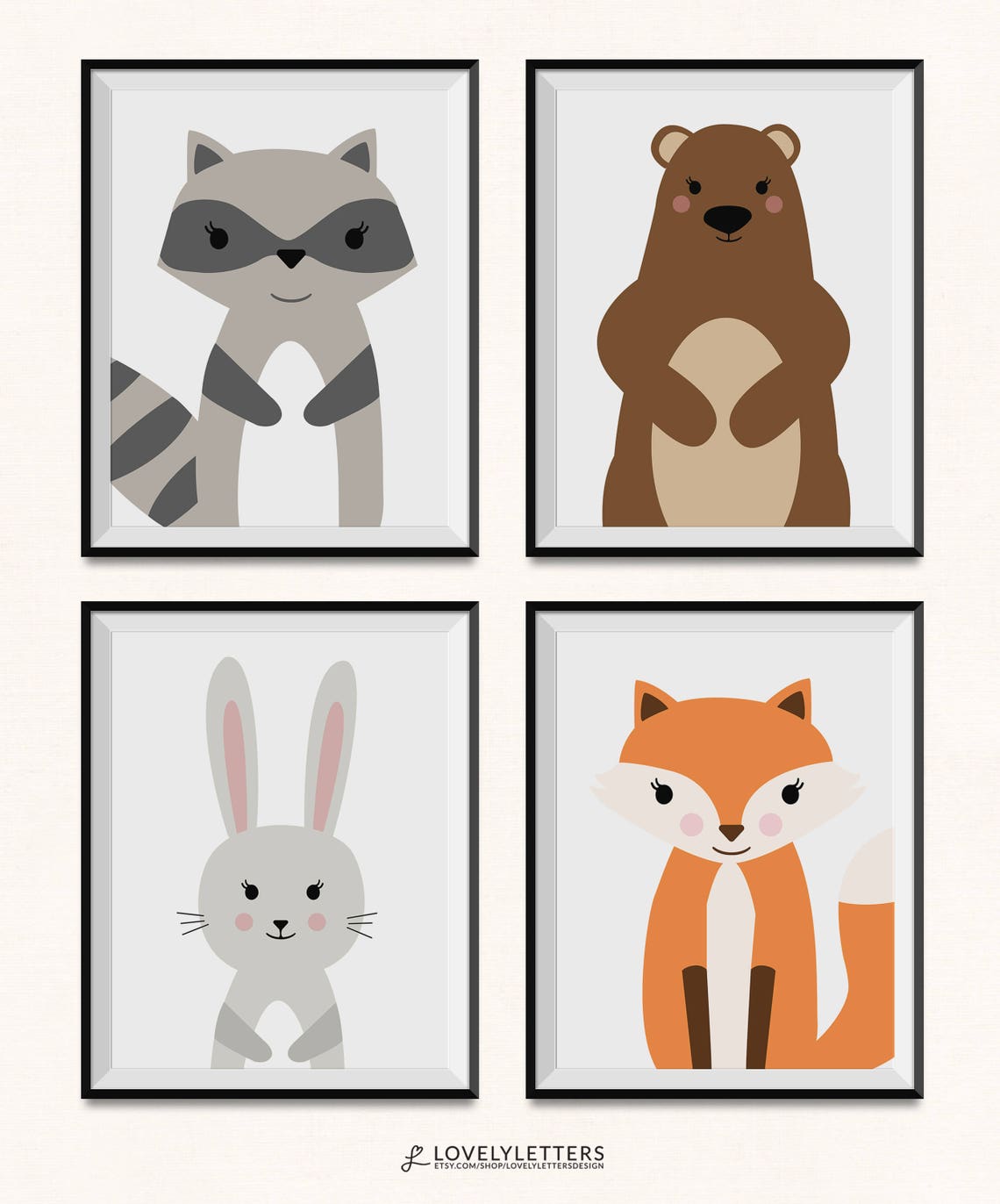 Forest Animal Nursery Prints / DIGITAL / Nursery Wall Art / Etsy