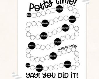 Potty Training Print / Potty Reward Chart / Potty Chart Printable / DIGITAL / Potty Time Chart / Monochrome Potty Chart / Potty Printable