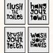Kids Monochrome Bathroom Prints / DIGITAL / Brush Wash Flush Prints ...