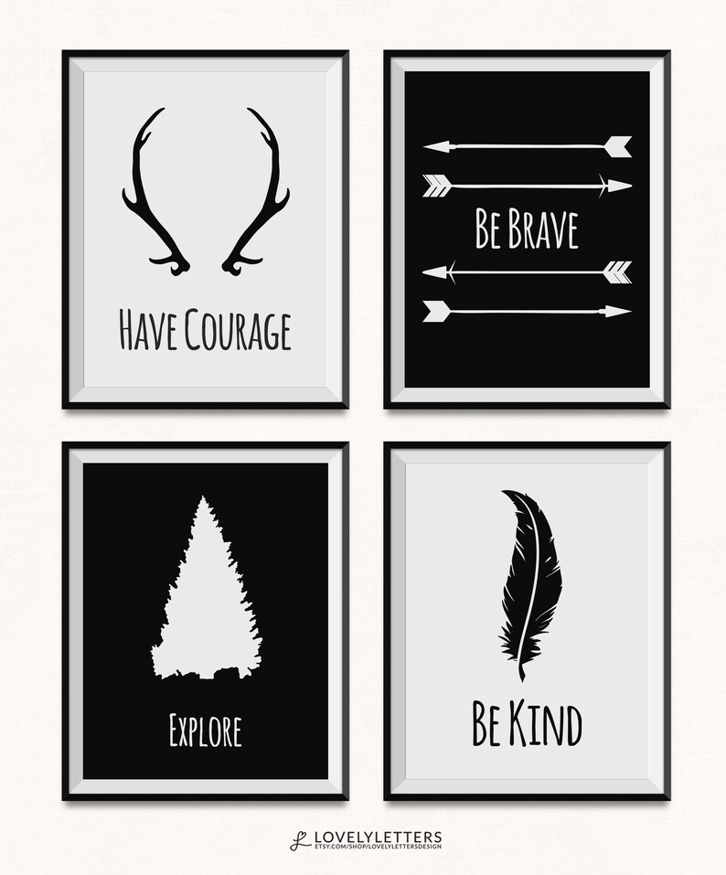 Rustic Nursery Printables / DIGITAL / Be Brave Have Courage | Etsy