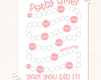 Potty Chart Printable / Potty Training Print / DIGITAL / Girls Reward Chart / Girl Potty Training Chart / Potty Training Reward / Potty Time