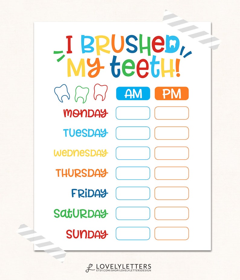 Kids Brushing Teeth Chart