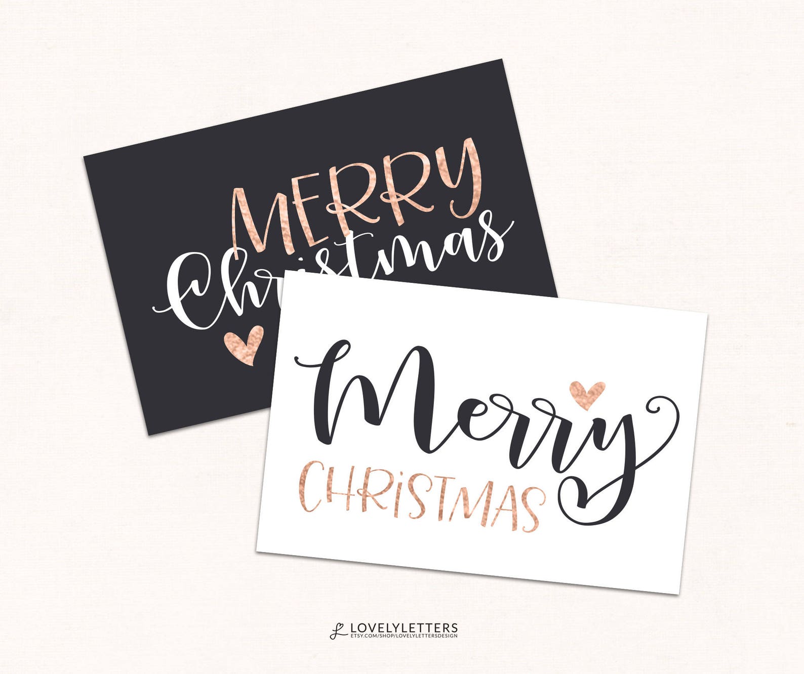 Rose Gold Christmas Gift Tags / DIGITAL / Merry Christmas Tags Etsy