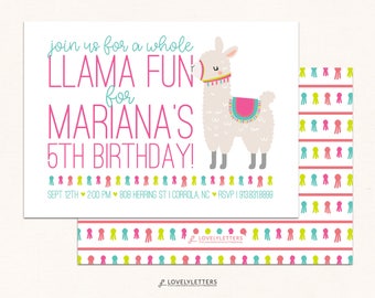 Llama Birthday Invitation / Llama Invitation / DIGITAL / Llama Party / Llama Fun Birthday Invite / Llama Fun Invitation / Alpaca Birthday