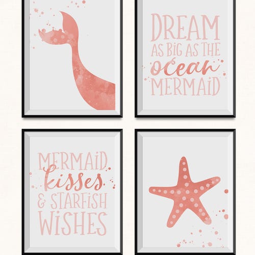 Mermaid Nursery Print / DIGITAL / Watercolor Mermaid | Etsy