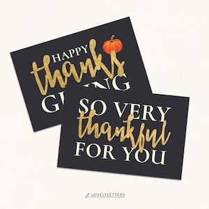 Happy Thanksgiving Gift Tags / Thanksgiving Tags / So Thankful Gift Tag / DIGITAL / Thanksgiving Favor Tag / Gold Thanksgiving Gift Tag