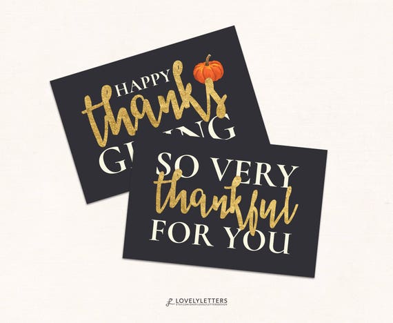 Happy Thanksgiving Gift Tags / Thanksgiving Tags / So Thankful Gift Tag / DIGITAL / Thanksgiving Favor Tag / Gold Thanksgiving Gift Tag Il_570xn