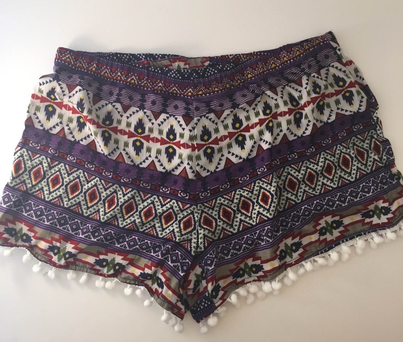 Cute Tribal Pom Pom Shorts small-large | Etsy