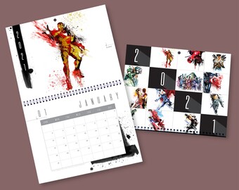 Monthly Calendar Etsy usd 497 calendar 2021 2022
