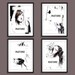 Bondage and BDSM Fine Art, Mature and Nude Painting, Young Woman Tied with Different Postures Print, Set of 4 prints, Home Wall Poster, 3316 