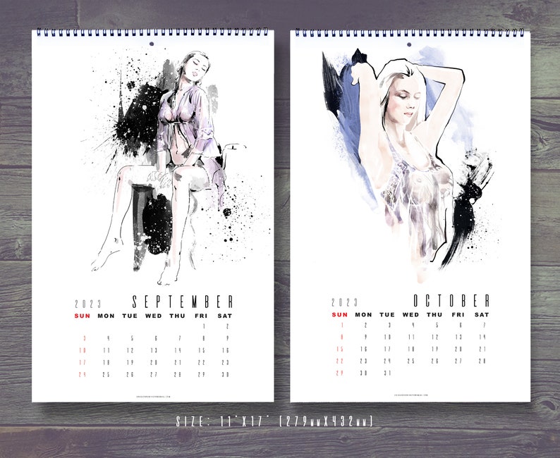 2023 Calendar Woman Nude Painting 2023 Wall Calendar 2023 Etsy Ireland