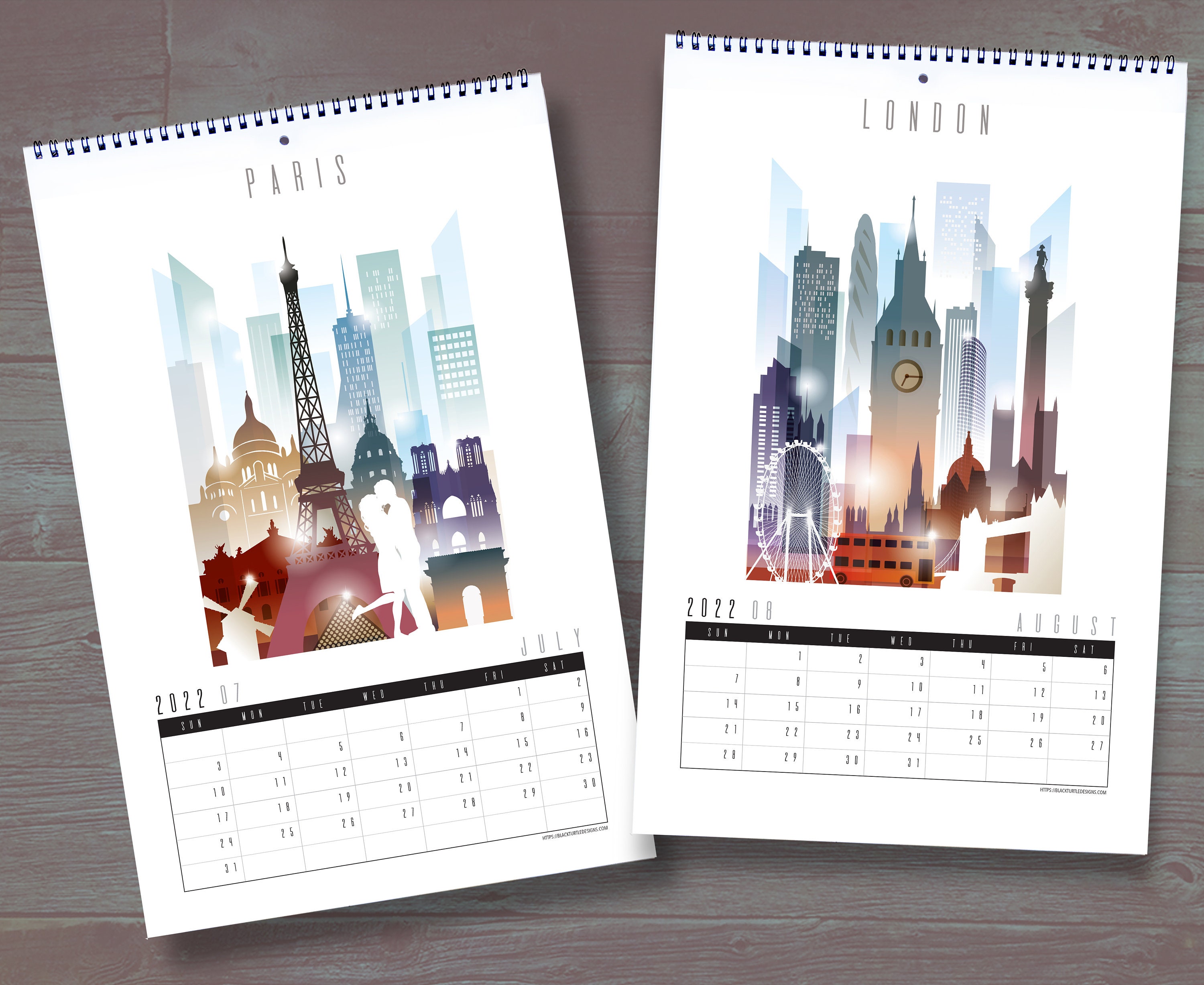 2022 City Skyline Calendar 2022 Calendar 2022 Monthly | Etsy
