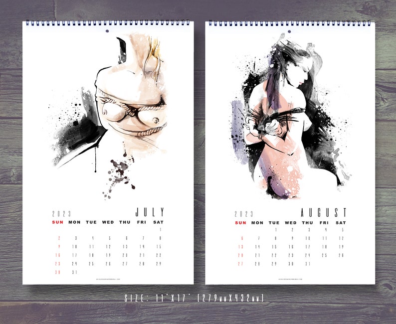 2023 Calendar Nude Art Calendar 2023 Wall Calendar 2023 Etsy