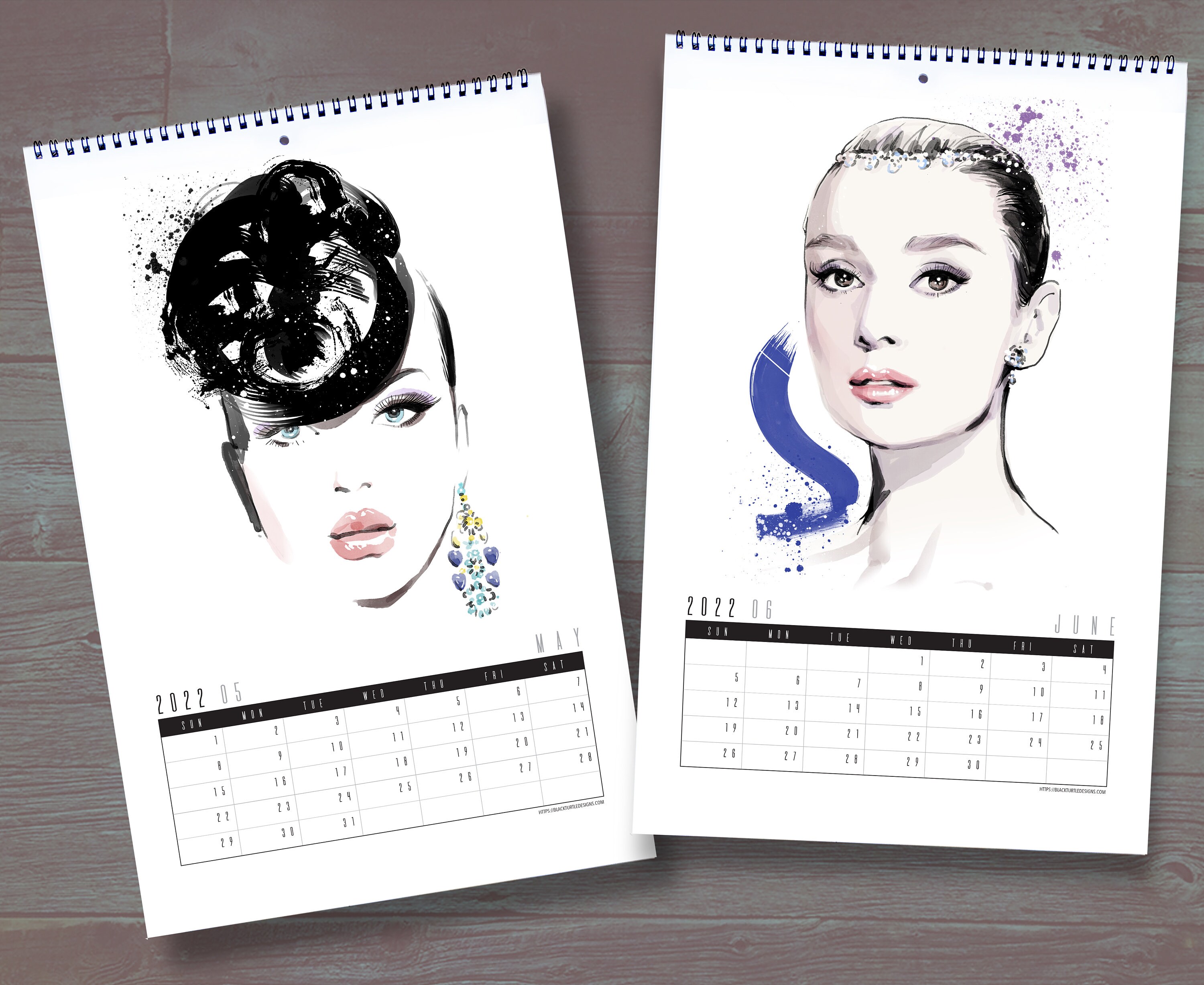 2022 Fashion Illustration Calendar 2022 Calendar 2022 Etsy Canada
