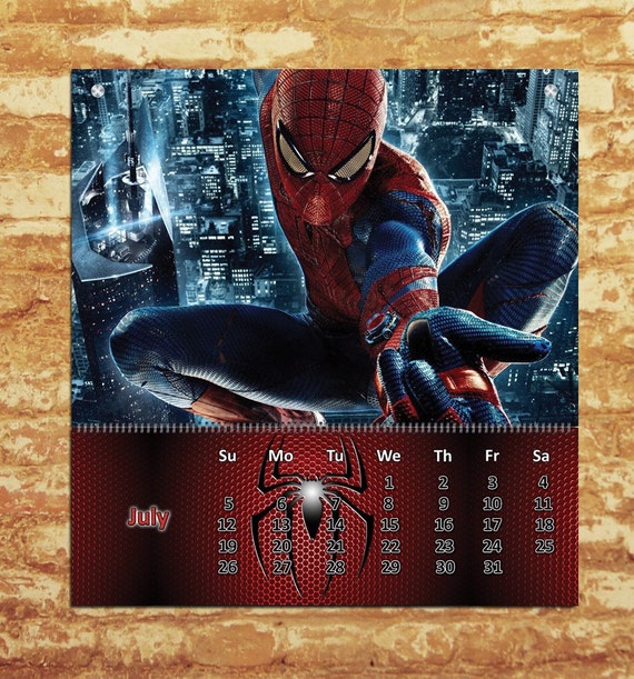 Calendar Spiderman/ Free shipping / Spiderman / Spiderman Etsy