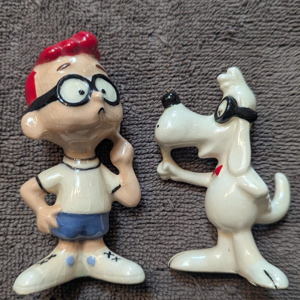 Jay Ward Productions Sherman & Mr. Peabody Ceramic Figurines Bullwinkle Friends as is