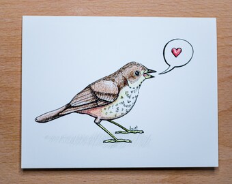 Sparrow Love Card