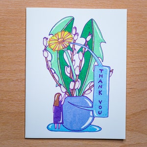 Cartão de agradecimento flores