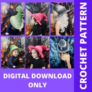 Whimsical Witch Hat Crochet Patter - DIGITAL DOWNLOAD