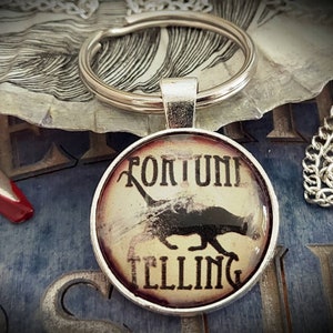 Black Cat Creepy Keyring Gothic Jewellery / Goth keychain