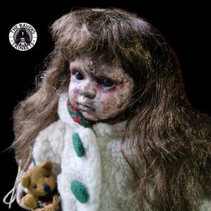 Creepy Horror Doll, Gothic Halloween Decor, OOAK Art Doll