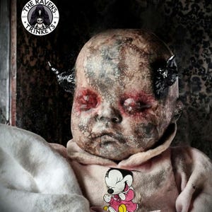 Horror Doll Demon Gothic Decor Creepy Gift / Ooak Art Doll Oddities / Halloween Doll