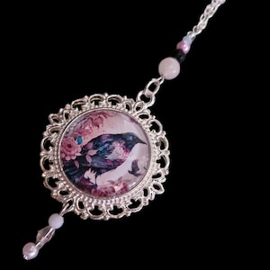 Raven Necklace Gothic Birthday Gift / Crow Pendant Goth Jewellery