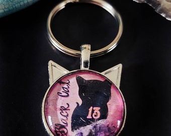 Creepy Doll Halloween Keyring Cat Pastel Goth Gift / Horror Jewellery / Gothic Keychain