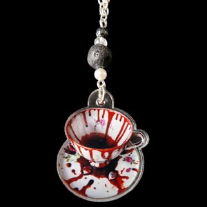 Cup of blood Pendant Vampire Necklace Horror Jewellery Gift